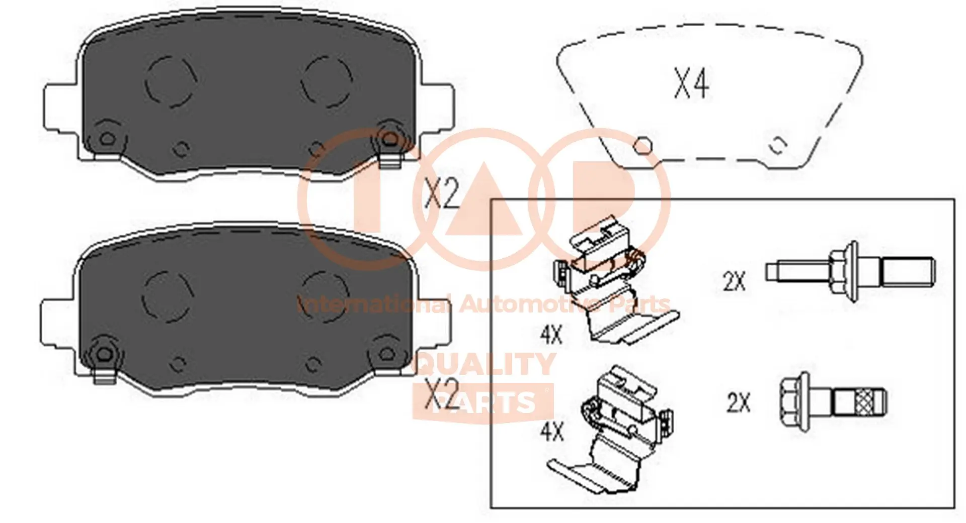 комплект спирачно феродо, дискови спирачки IAP QUALITY PARTS   