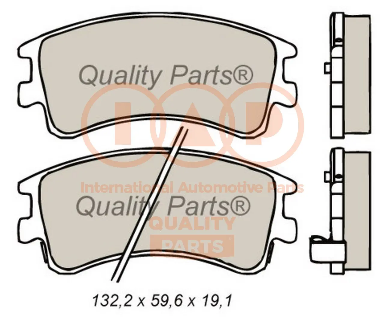 комплект спирачно феродо, дискови спирачки IAP QUALITY PARTS   