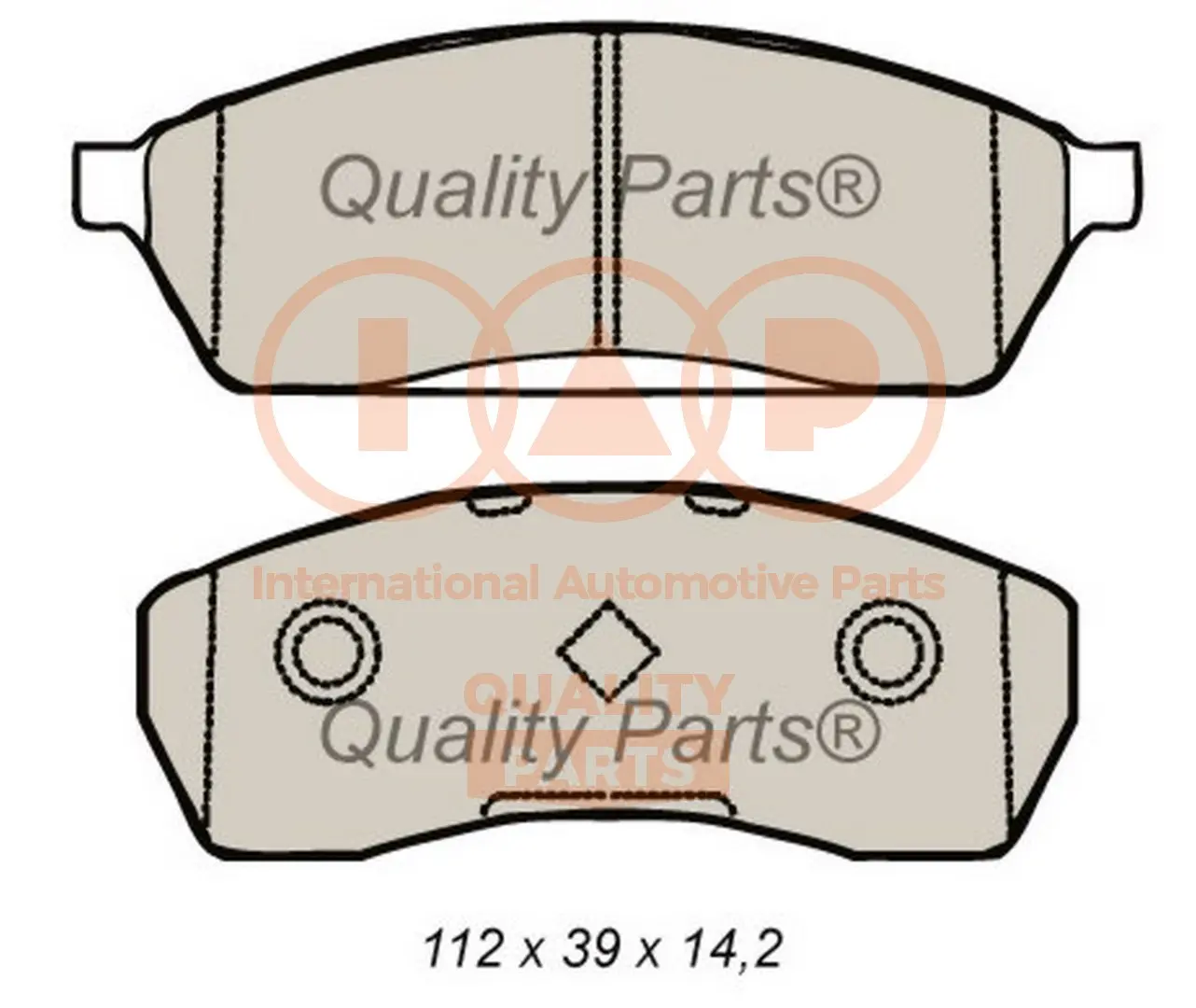 комплект спирачно феродо, дискови спирачки IAP QUALITY PARTS   