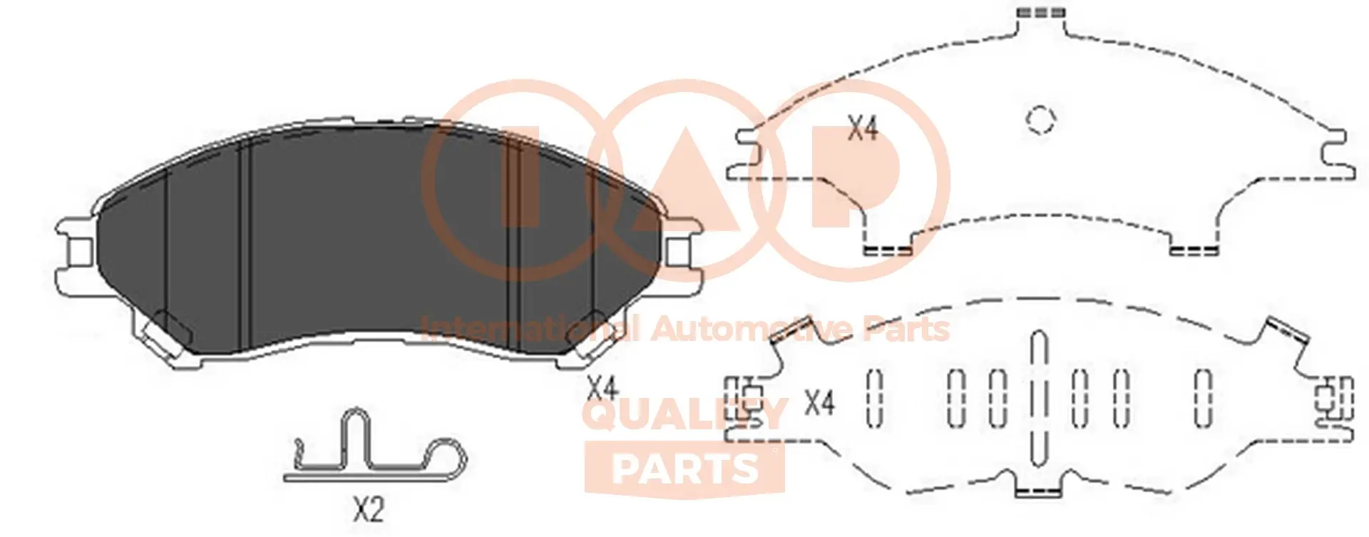 комплект спирачно феродо, дискови спирачки IAP QUALITY PARTS   