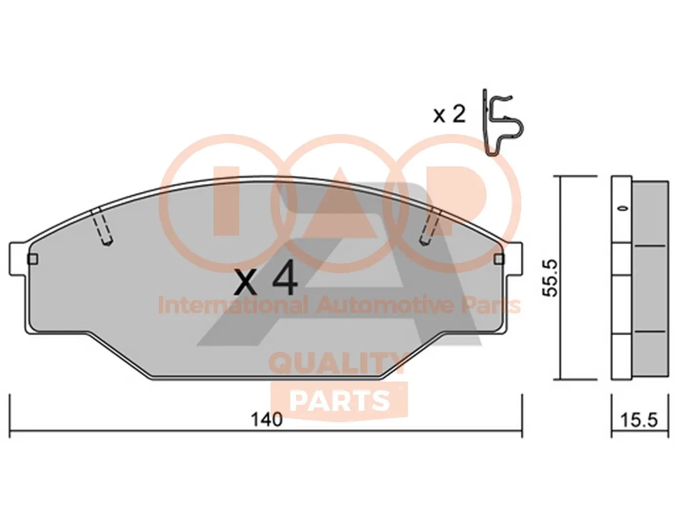 комплект спирачно феродо, дискови спирачки IAP QUALITY PARTS   