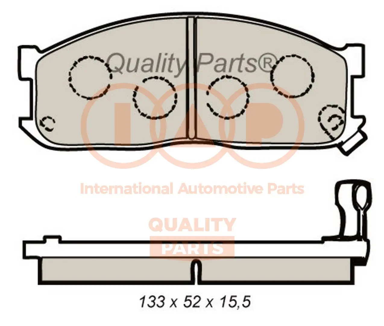 комплект спирачно феродо, дискови спирачки IAP QUALITY PARTS   