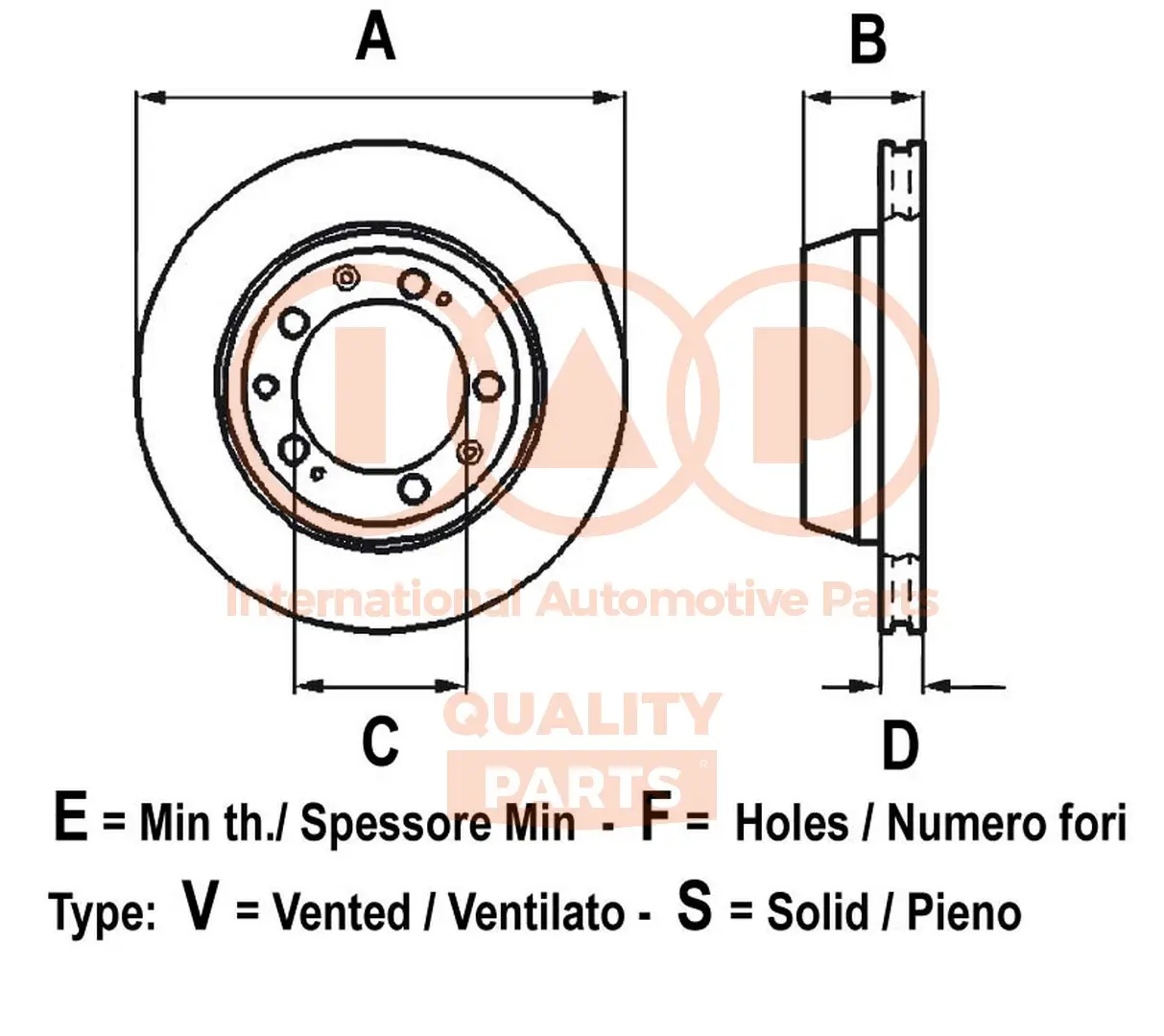 спирачен диск IAP QUALITY PARTS   