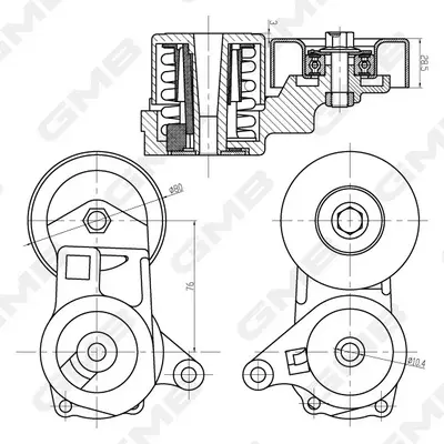 обтягащо рамо, пистов ремък GMB                 