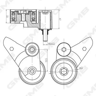 обтяжна ролка, ангренаж GMB                 