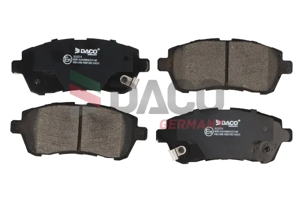 комплект спирачно феродо, дискови спирачки DACO Germany        