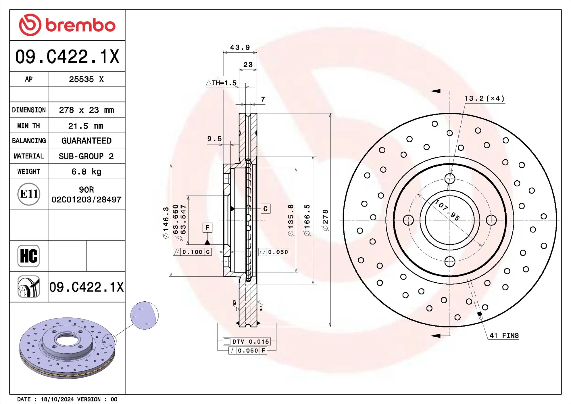 XTRA LINE - Xtra , спирачен диск BREMBO