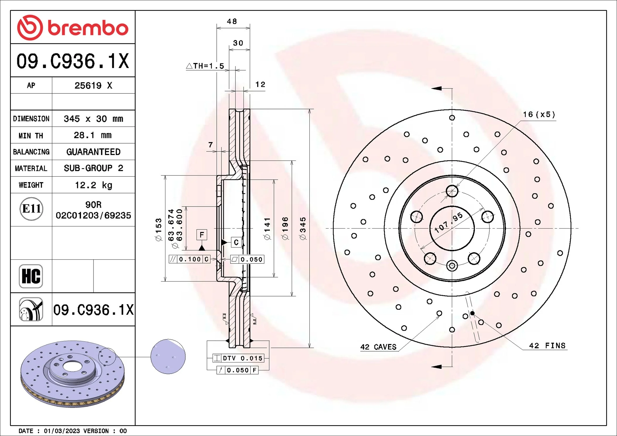 Спирачен диск BREMBO