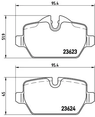 Комплект спирачно феродо, дискови спирачки BREMBO