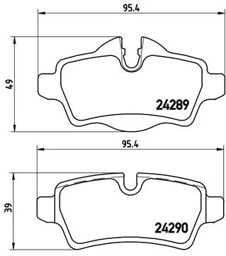 Комплект спирачно феродо, дискови спирачки BREMBO
