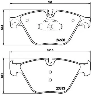 Комплект спирачно феродо, дискови спирачки BREMBO P 06 074