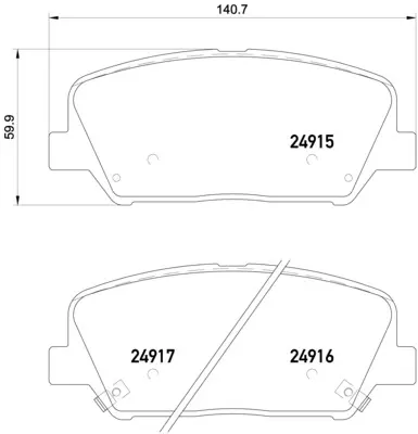 Комплект спирачно феродо, дискови спирачки BREMBO P 30 065