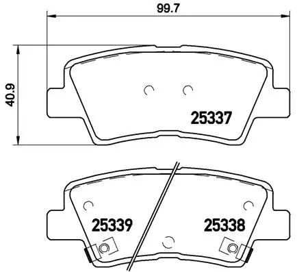 Комплект спирачно феродо, дискови спирачки BREMBO