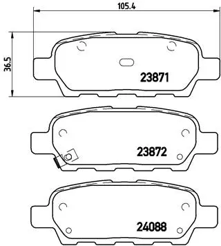 Комплект спирачно феродо, дискови спирачки BREMBO
