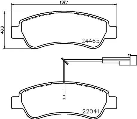 Комплект спирачно феродо, дискови спирачки BREMBO P 61 125