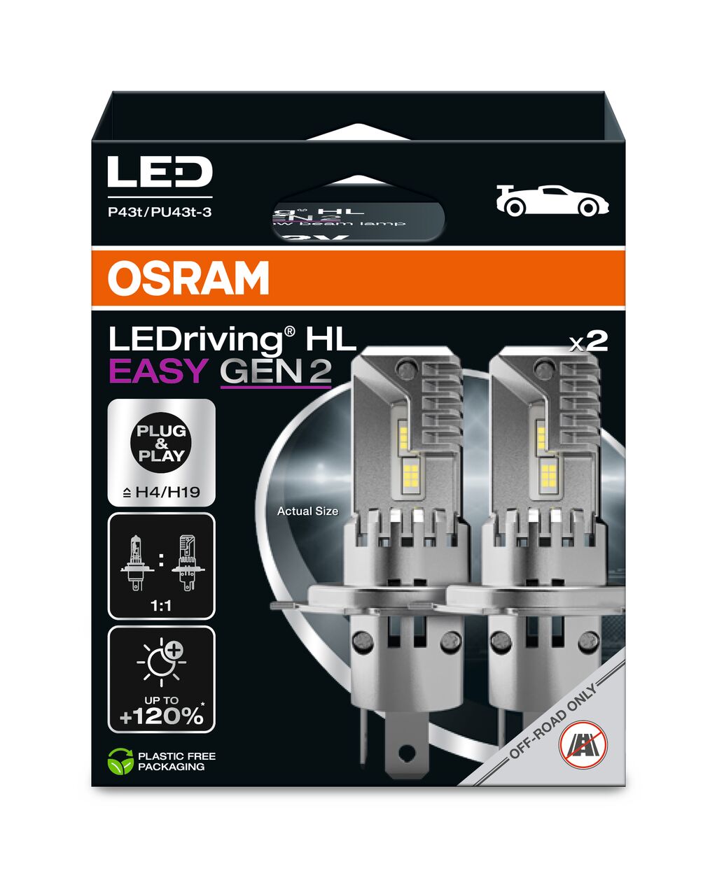 LEDriving® HL EASY GEN 2 , крушка с нагреваема жичка, фар за дълги светлини ams-OSRAM