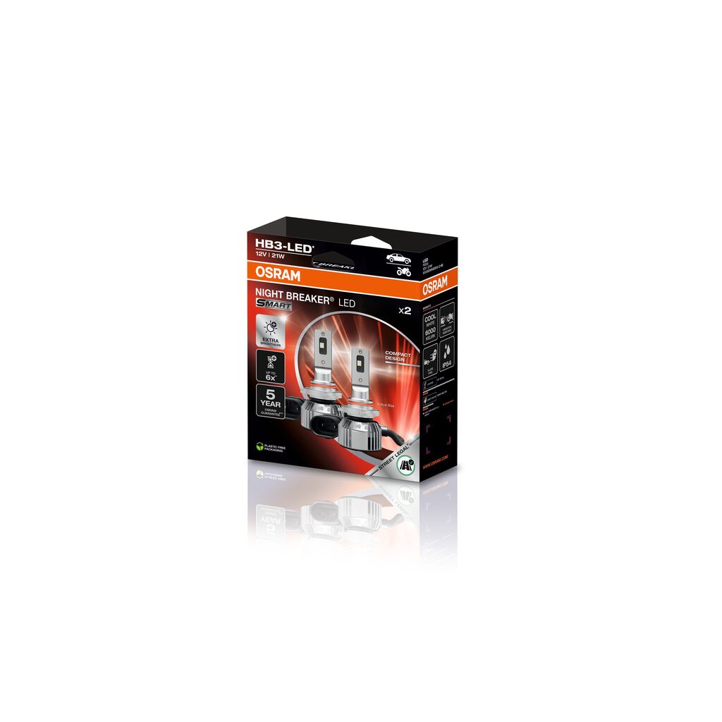 NIGHT BREAKER® LED SMART HB3 , крушка с нагреваема жичка, фар за дълги светлини ams-OSRAM