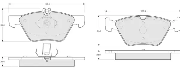 комплект спирачно феродо, дискови спирачки MTR                 