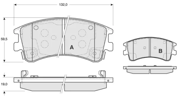 комплект спирачно феродо, дискови спирачки MTR                 