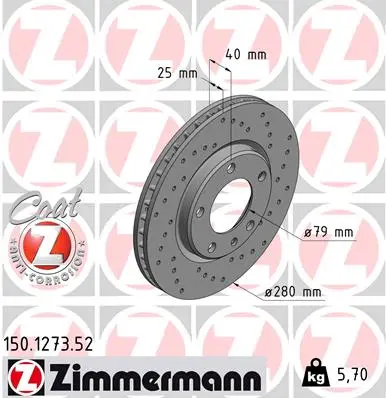 Спирачен диск ZIMMERMANN