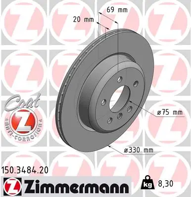 Спирачен диск ZIMMERMANN