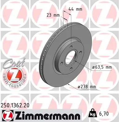 Спирачен диск ZIMMERMANN