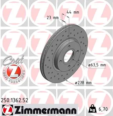Спирачен диск ZIMMERMANN