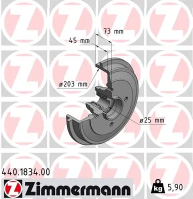 Спирачен барабан ZIMMERMANN