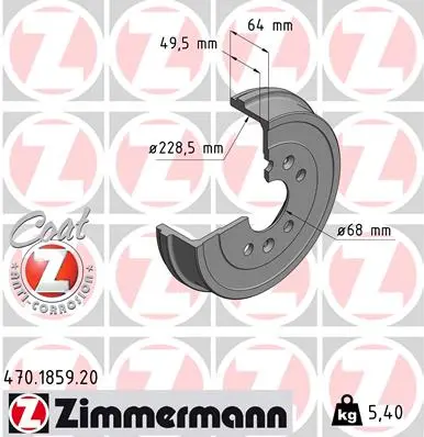 Спирачен барабан ZIMMERMANN