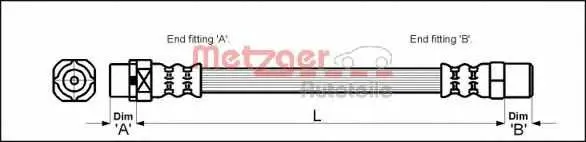 Спирачен маркуч METZGER