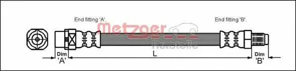 Спирачен маркуч METZGER