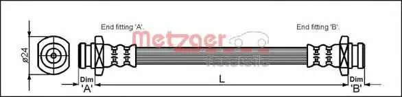 Спирачен маркуч METZGER