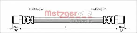 Спирачен маркуч METZGER