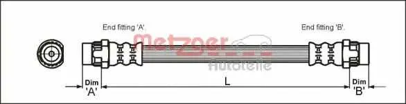 Спирачен маркуч METZGER