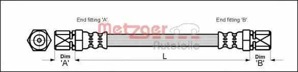 Спирачен маркуч METZGER