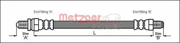 Спирачен маркуч METZGER