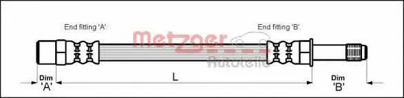 Спирачен маркуч METZGER
