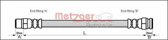 Спирачен маркуч METZGER