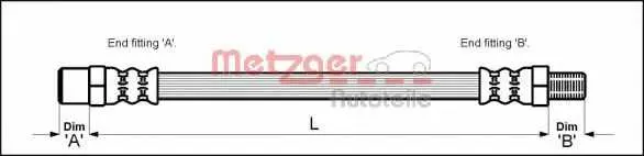 Спирачен маркуч METZGER