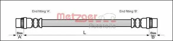 Спирачен маркуч METZGER