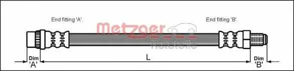 Спирачен маркуч METZGER