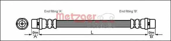 Спирачен маркуч METZGER
