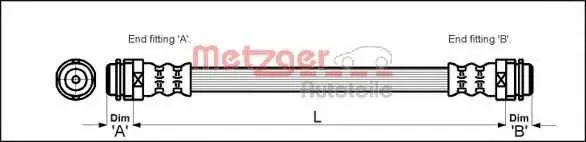 Спирачен маркуч METZGER