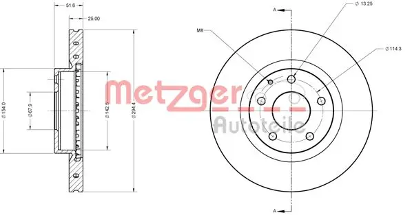 Спирачен диск METZGER