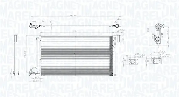 Кондензатор, климатизация MAGNETI MARELLI