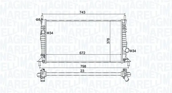 Радиатор, охлаждане на двигателя MAGNETI MARELLI