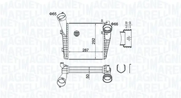 Интеркулер (охладител за въздуха на турбината) MAGNETI MARELLI
