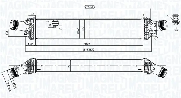 Интеркулер (охладител за въздуха на турбината) MAGNETI MARELLI