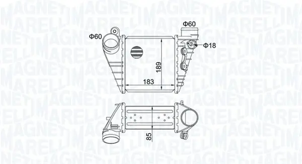 Интеркулер (охладител за въздуха на турбината) MAGNETI MARELLI