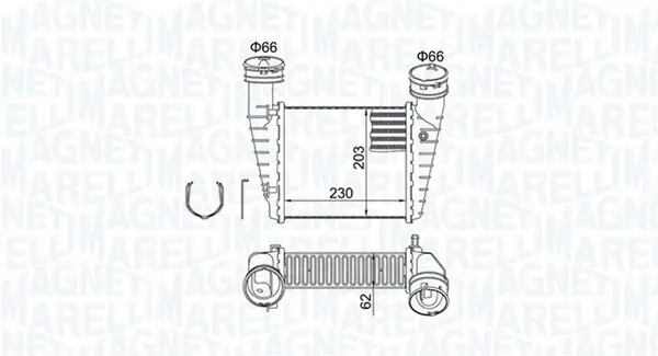 Интеркулер (охладител за въздуха на турбината) MAGNETI MARELLI